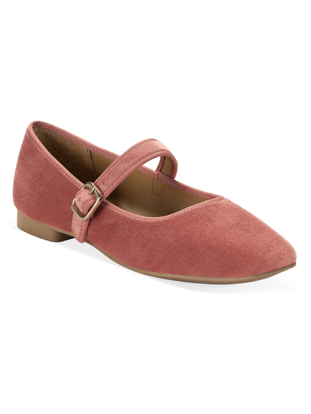 NIB! Crown & Ivy Bellevue Pink Velvet Mary Jane Flats. Size 8.5. Medium Width.